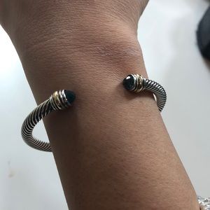 Cable Classic Bracelet Blue Topaz and 14K Gold5mm